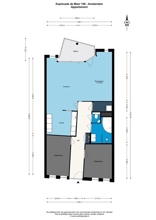 Floorplan - Esplanade de Meer 158, 1098 WP Amsterdam